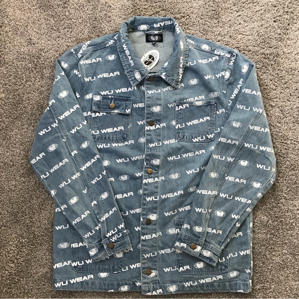 🔴Wu-Wear Denim Jacket Size XL Rare Wu-Tang Clan New Gza Raekwon
